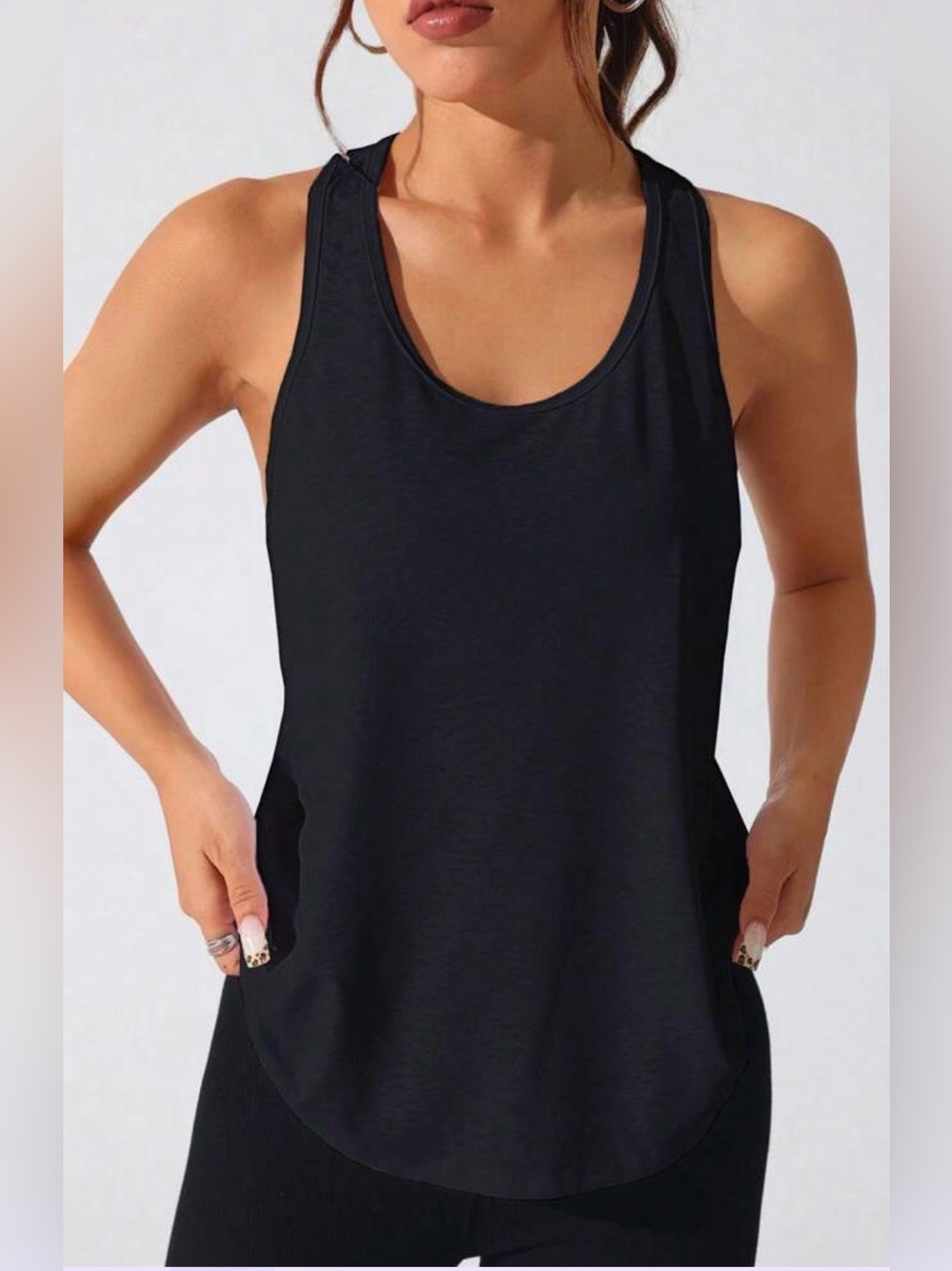 Tipsy Elves Black Racerback Tank Top XS Soft Lightweight Casual Activewear